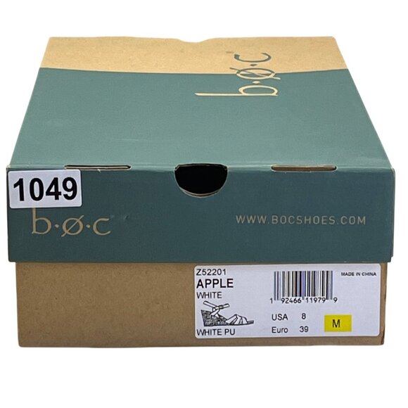 B.O>C Women’s White With Adjustable Strap & Cork Wedges Apple Sandal Size 8M - Picture 9 of 10